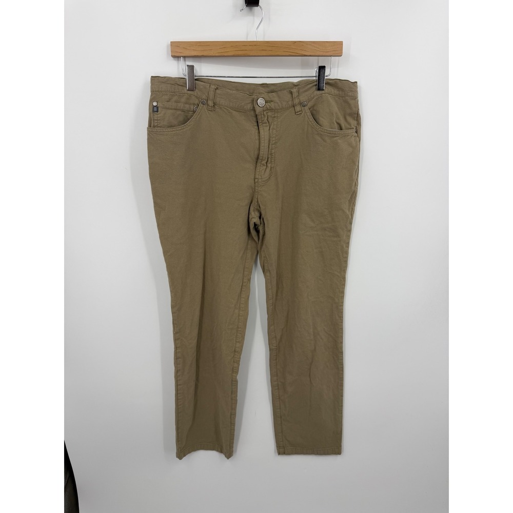 Free Fly Nomad Pant Men 34x28 Khaki Bamboo Cotton Blend Outdoor Stretch Trousers